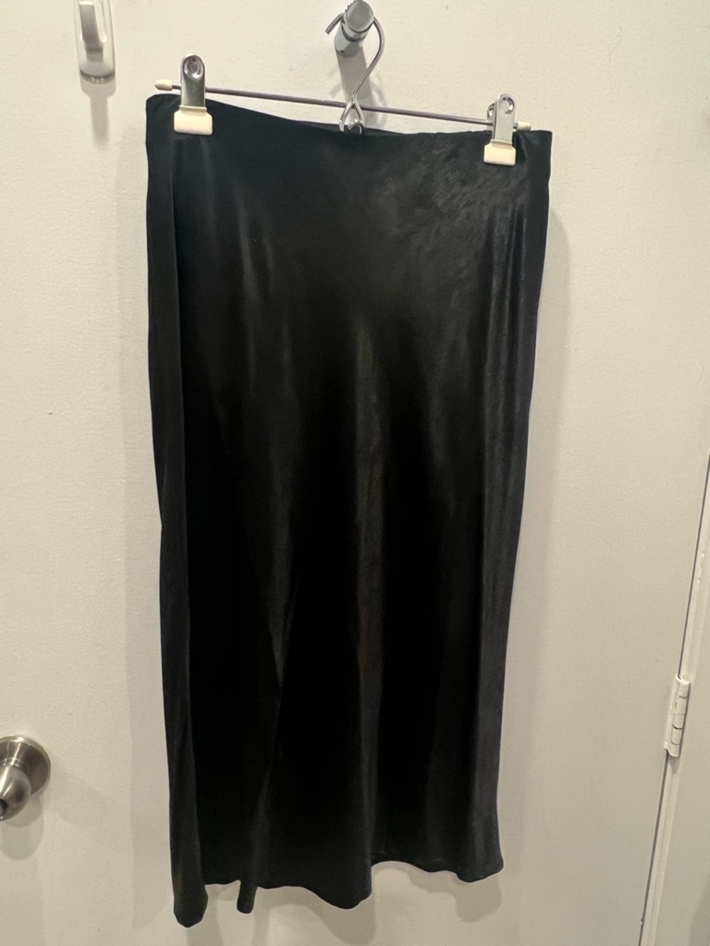 Sanctuary Black Satin Bias Midi Skirt